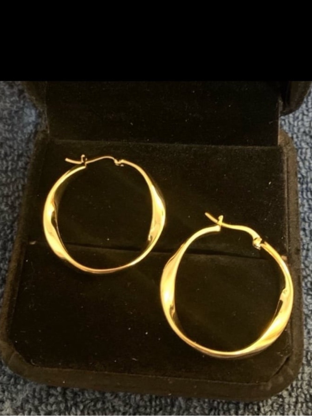 New! “WORFRIL” 14K Yellow Gold Plated Twisted Hoop Earrings for Women. 25mm